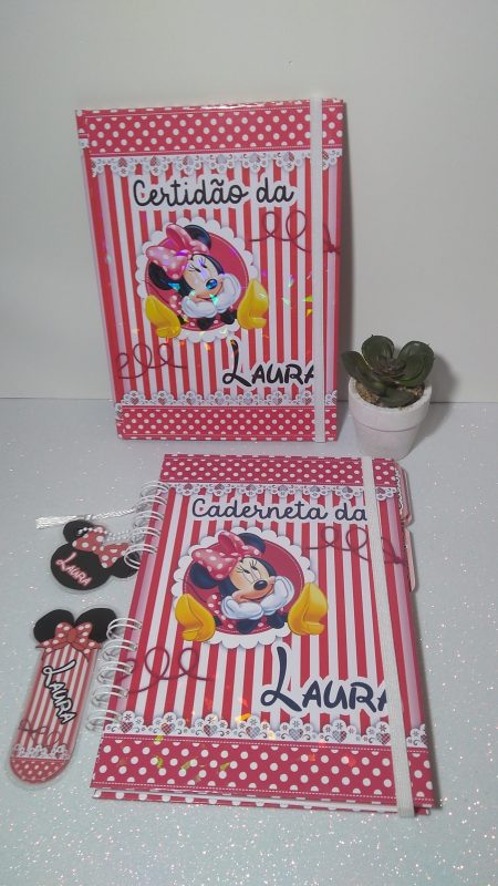 Caderneta de Vacina + Porta Certidão - Minie Vermelha