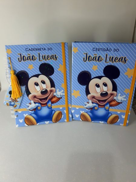 Kit - Caderneta de Vacina + Porta certidão - Mickey Baby