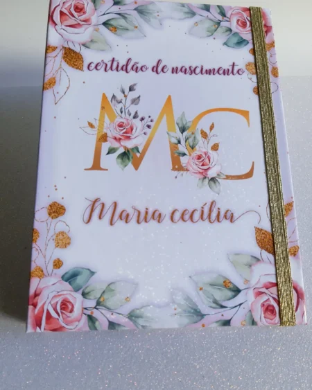 Porta Certidão - Alfabeto Floral