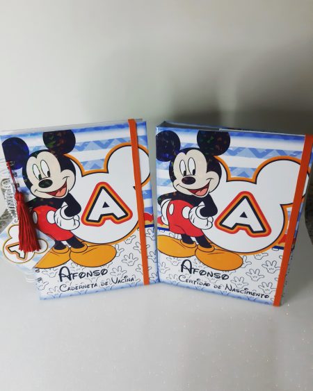 Kit Caderneta de Vacina + Porta Certidão de Nascimento - Mickey
